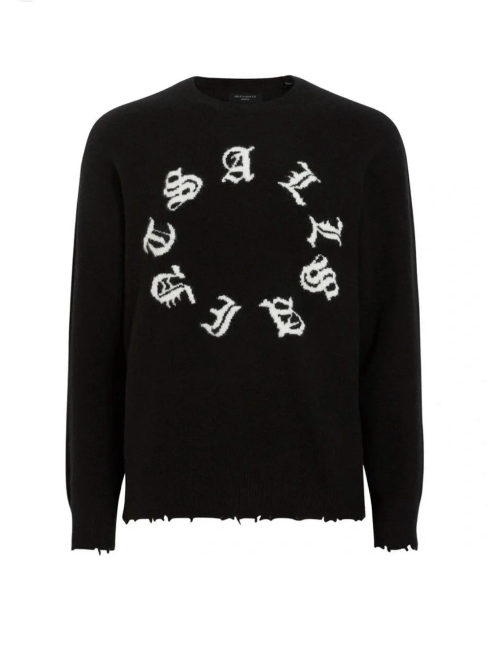 AllSaints SCRIPTURE GOTHIC JACQUARD LOGO JUMPER.